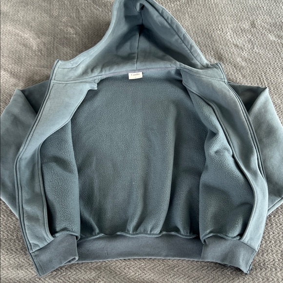 Comfrt Cloud Zip Up Hoodie Blue Willow Size S Unisex Heavyweight Sweater - Picture 9 of 10